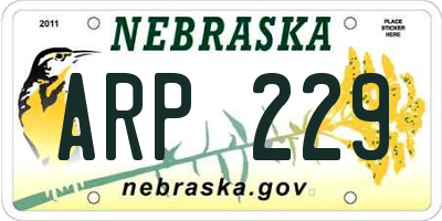 NE license plate ARP229