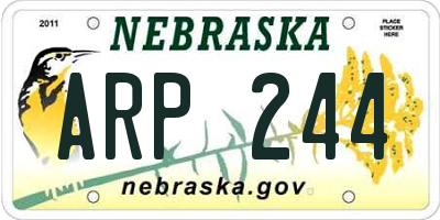 NE license plate ARP244