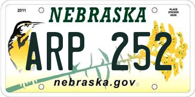 NE license plate ARP252