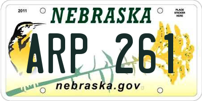 NE license plate ARP261