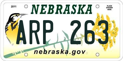 NE license plate ARP263