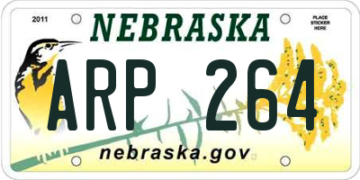 NE license plate ARP264