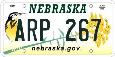 NE license plate ARP267