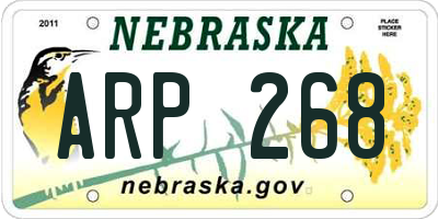 NE license plate ARP268