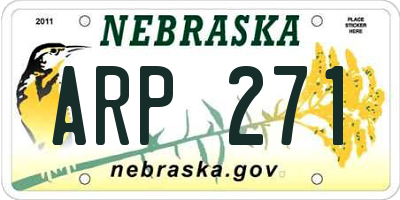 NE license plate ARP271