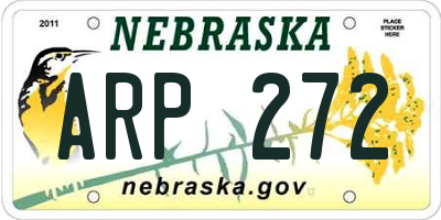 NE license plate ARP272