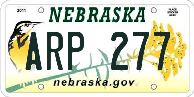 NE license plate ARP277