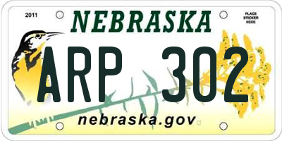 NE license plate ARP302