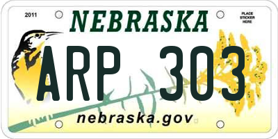 NE license plate ARP303