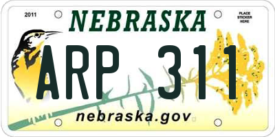 NE license plate ARP311