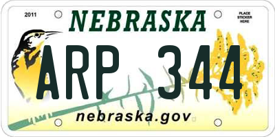 NE license plate ARP344