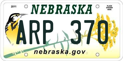 NE license plate ARP370