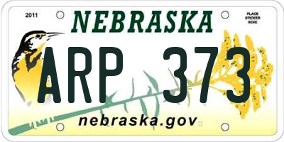 NE license plate ARP373