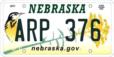 NE license plate ARP376