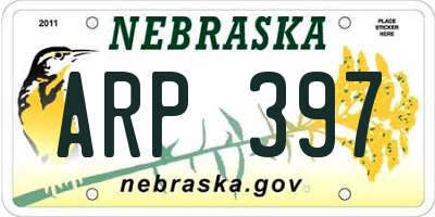 NE license plate ARP397