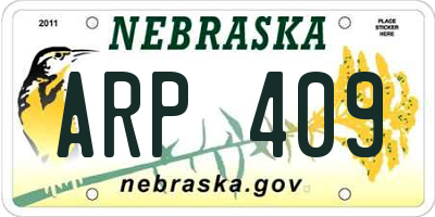 NE license plate ARP409