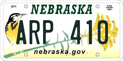 NE license plate ARP410