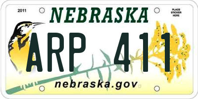 NE license plate ARP411