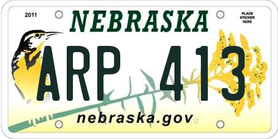 NE license plate ARP413