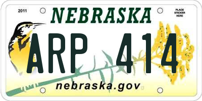 NE license plate ARP414
