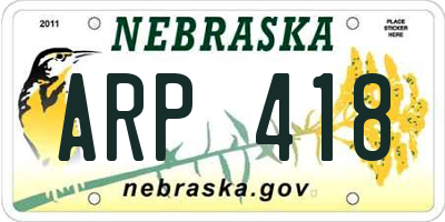 NE license plate ARP418