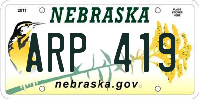 NE license plate ARP419