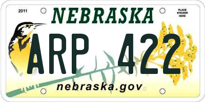 NE license plate ARP422