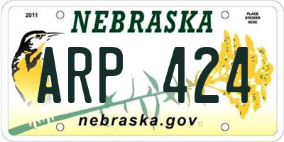 NE license plate ARP424