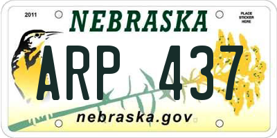 NE license plate ARP437