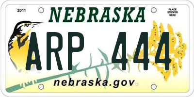 NE license plate ARP444