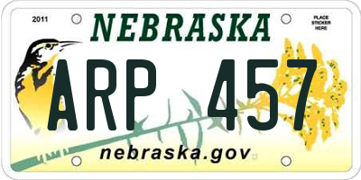 NE license plate ARP457