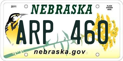 NE license plate ARP460