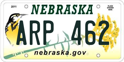 NE license plate ARP462