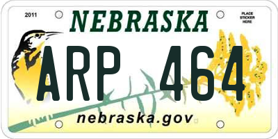 NE license plate ARP464