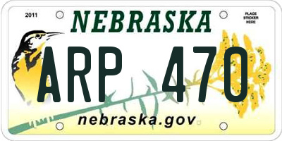 NE license plate ARP470