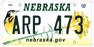 NE license plate ARP473