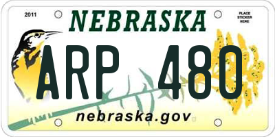 NE license plate ARP480