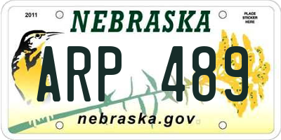 NE license plate ARP489