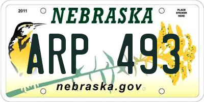 NE license plate ARP493