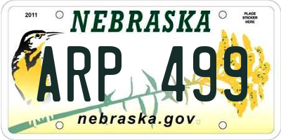NE license plate ARP499