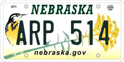 NE license plate ARP514