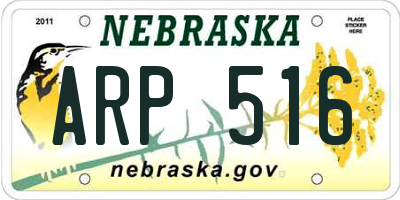 NE license plate ARP516