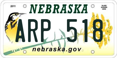 NE license plate ARP518
