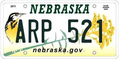NE license plate ARP521