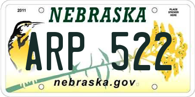 NE license plate ARP522