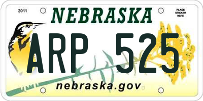 NE license plate ARP525