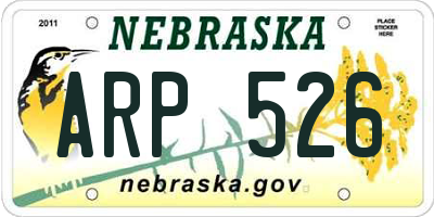 NE license plate ARP526