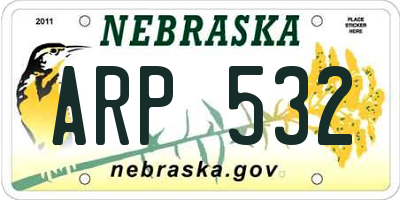 NE license plate ARP532