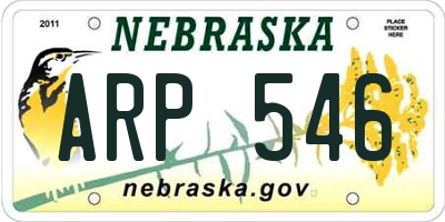 NE license plate ARP546