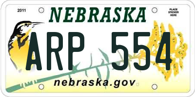 NE license plate ARP554